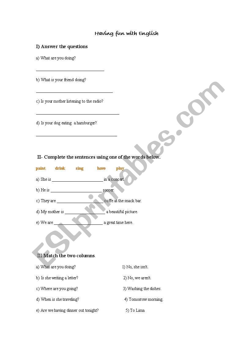 present simple worksheet