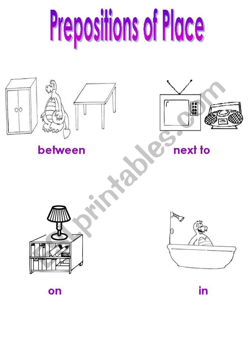 PREPOSITIONS OF PLACE - CARDS 2 PAGES