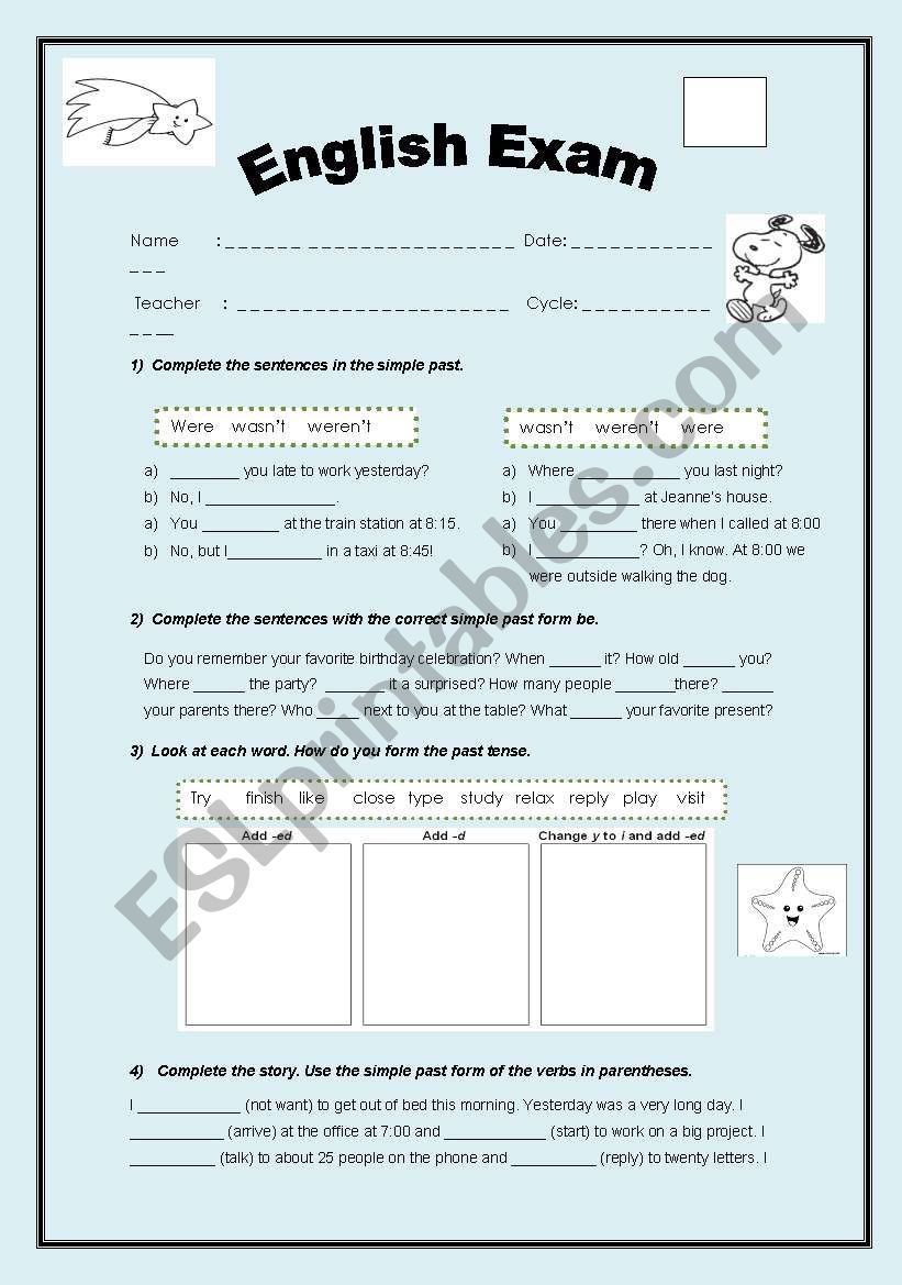 PAST SIMPLE  worksheet