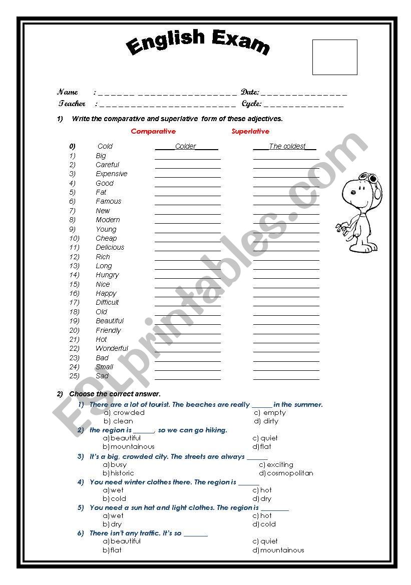 COMPARATIVE AND SUPERLATIVE ADJECTIVES