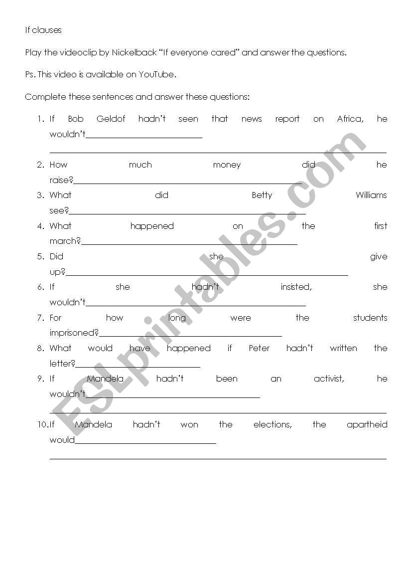 Song Activity - If everyone cared