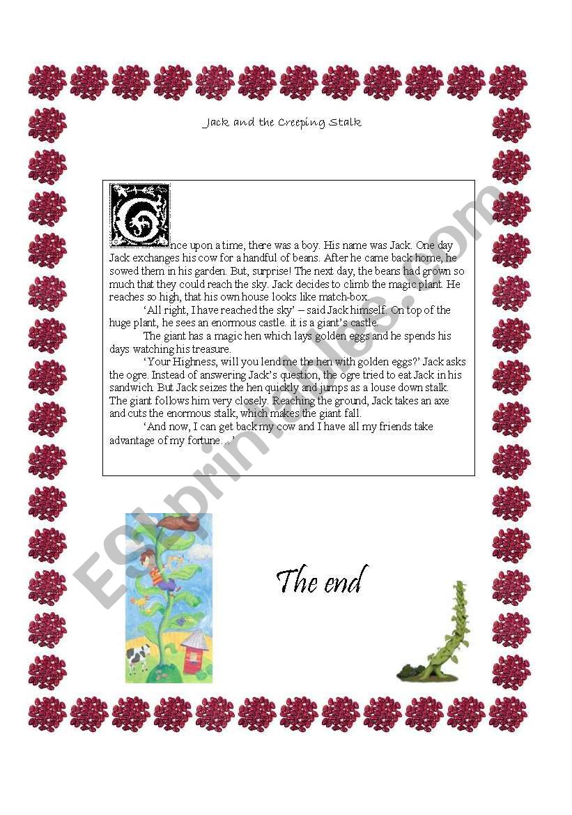 Jack and the Creeping Stalk worksheet