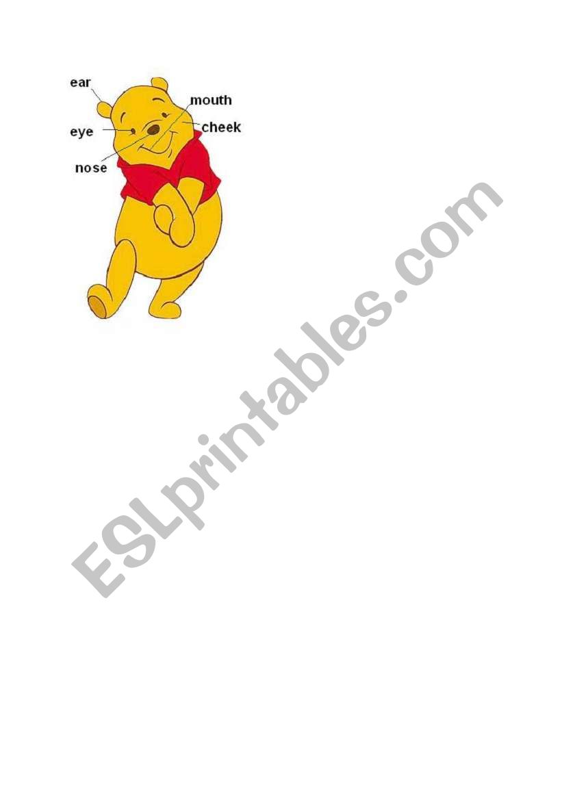 face of the Pooh worksheet