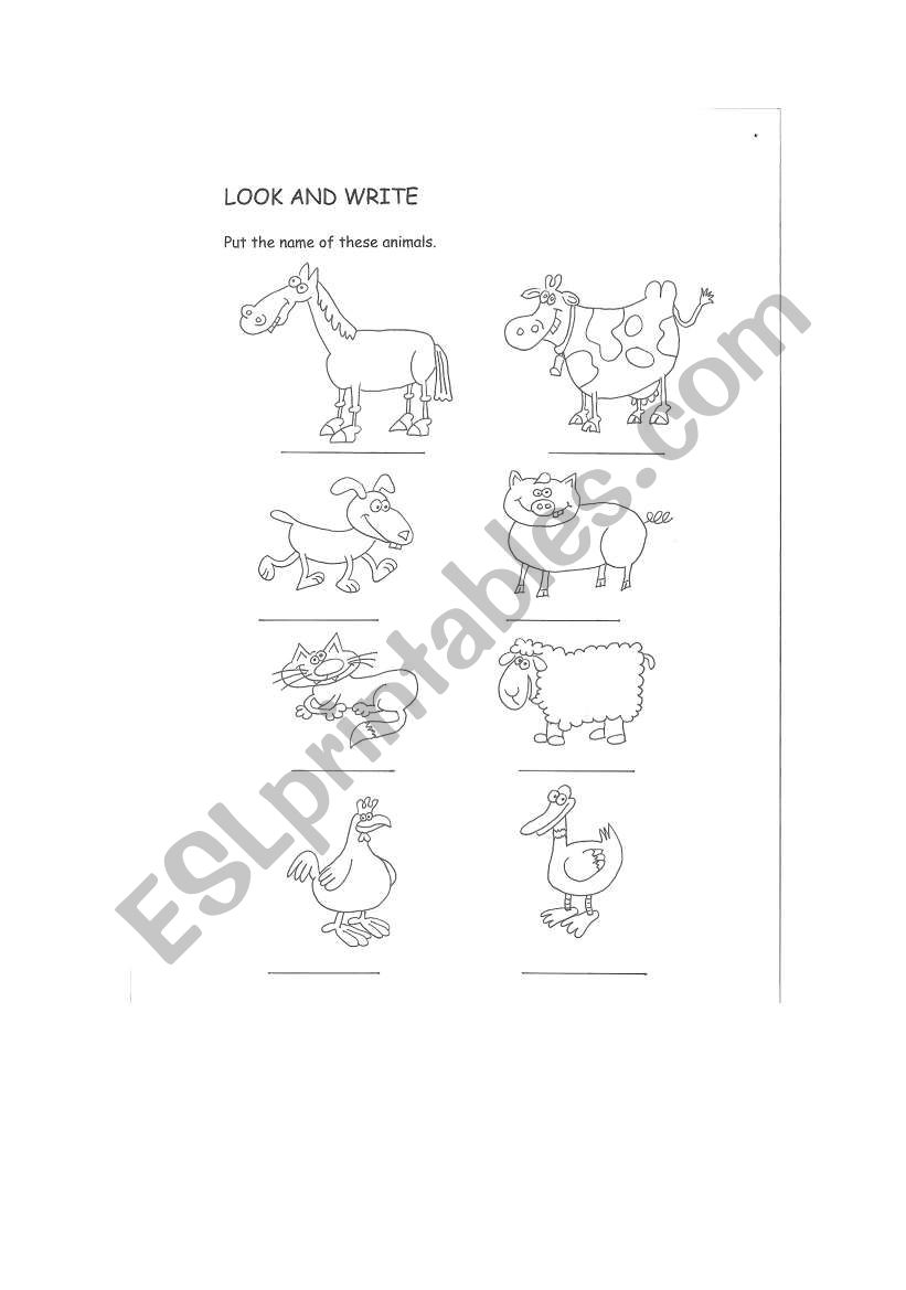 FARM ANIMALS worksheet