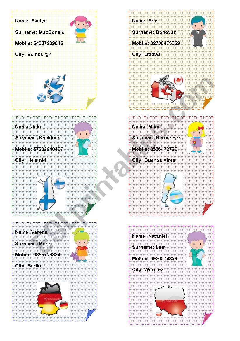 Countries &Nationalities - ID cards and registration cards (4/7)