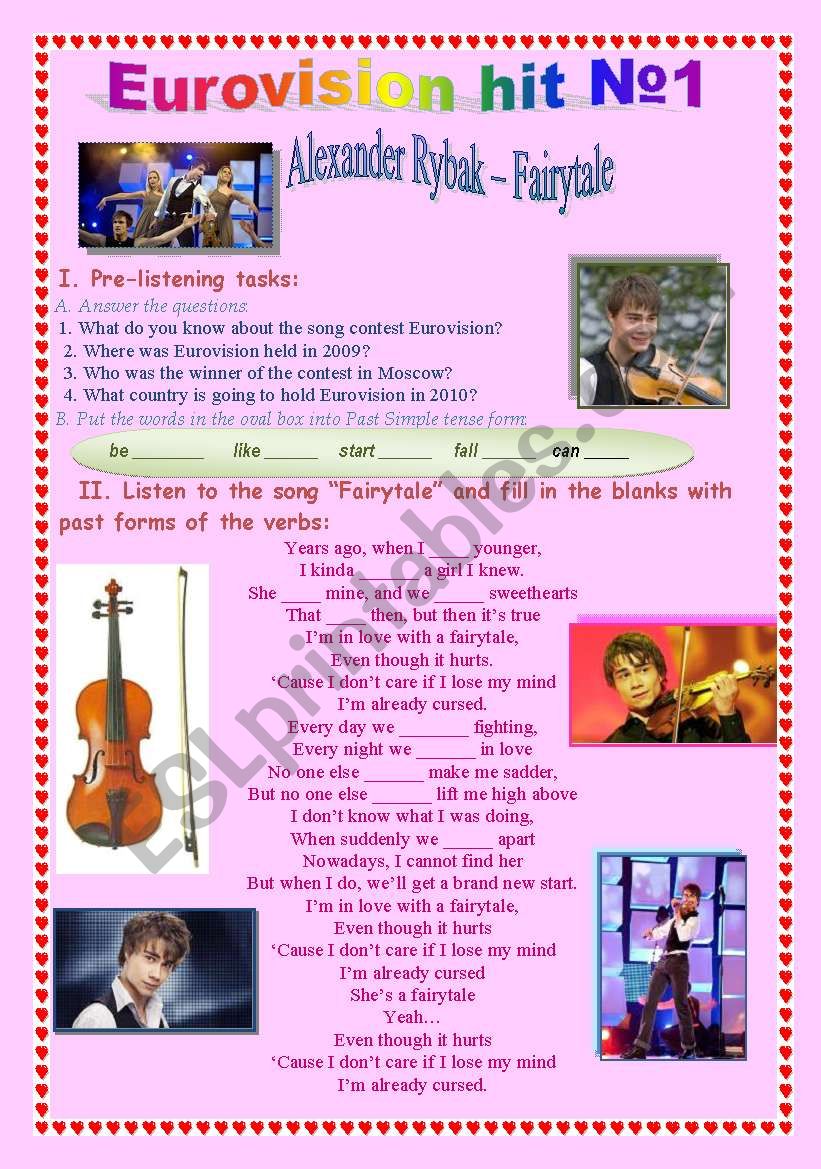 Alexander Rybak_Fairytale worksheet