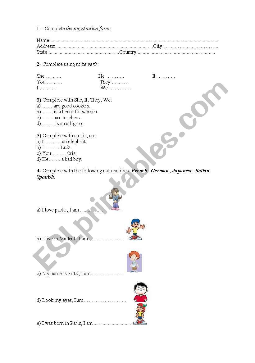 To be verb, personal pronouns and nationalities