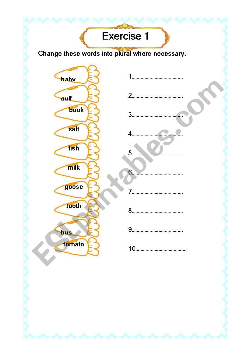 Noun worksheet