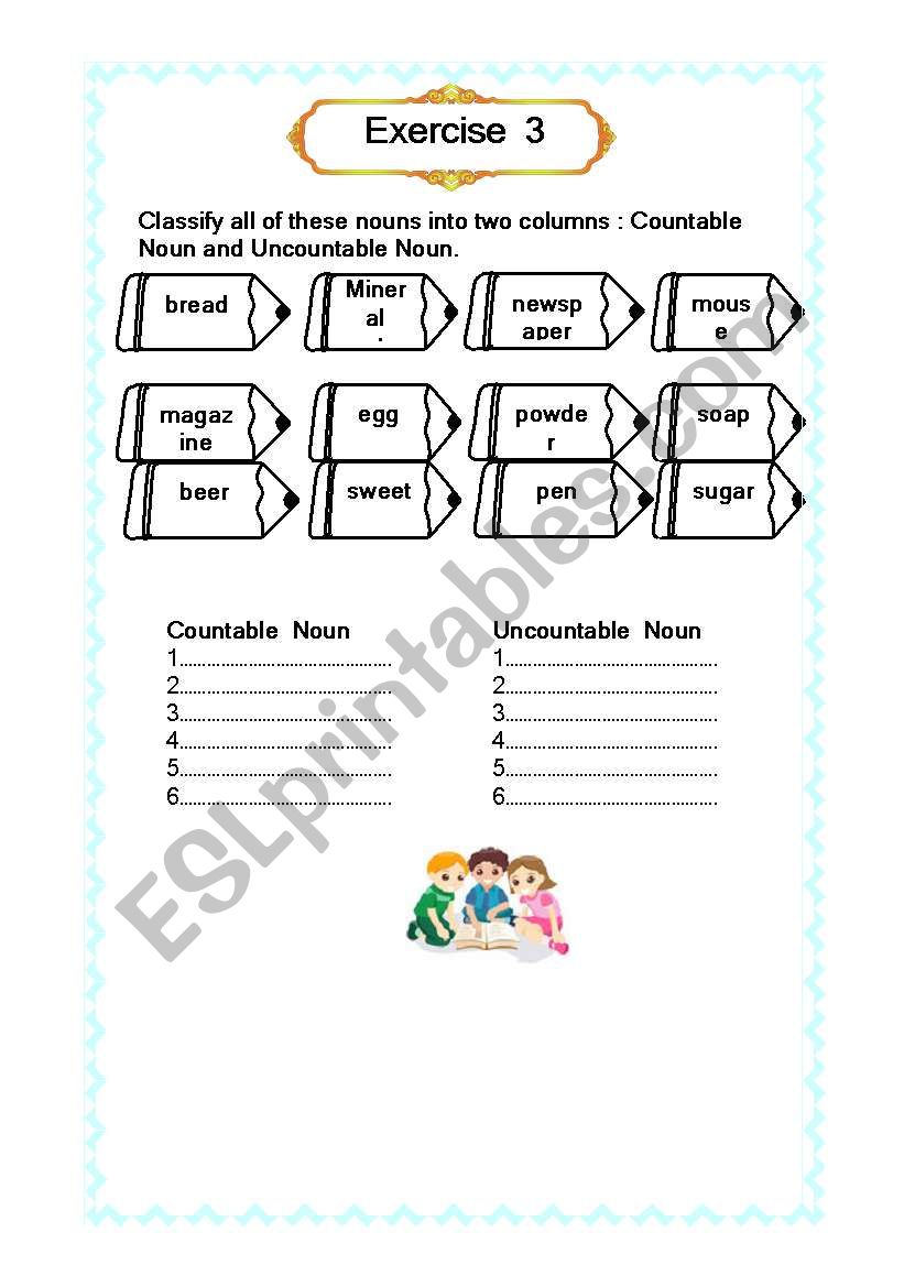 Nouns worksheet