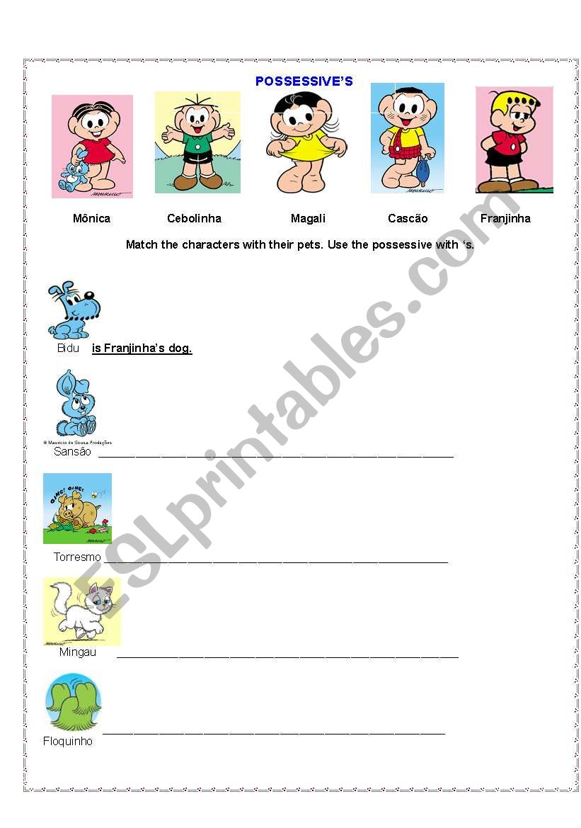  Possessive with Â´s worksheet