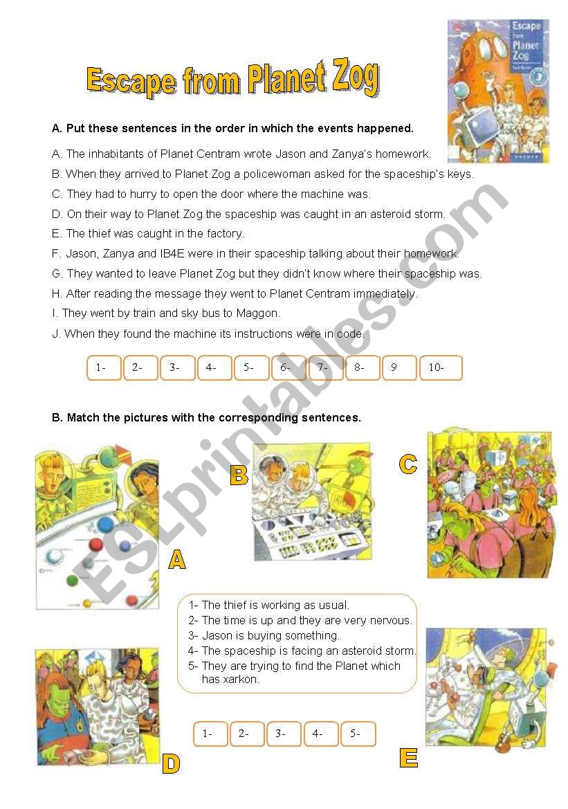 Escape From Planet Zog - Quiz worksheet