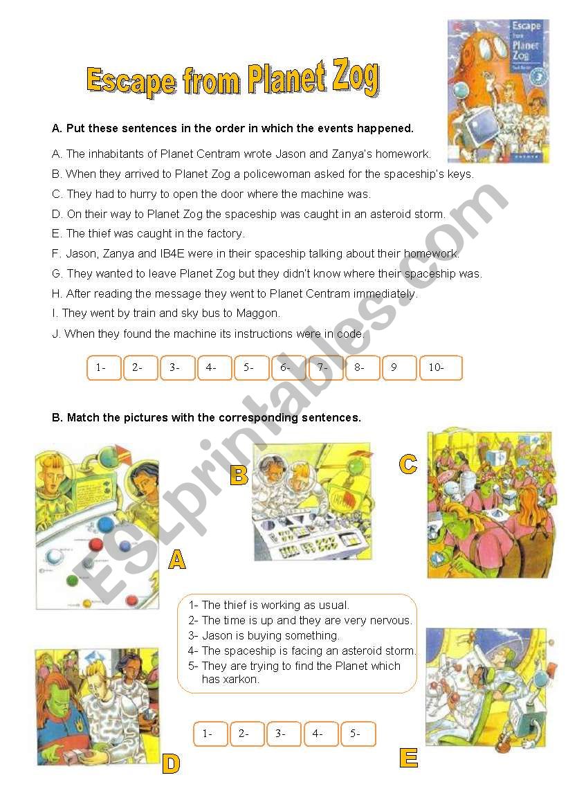Escape From Planet Zog - Quiz worksheet