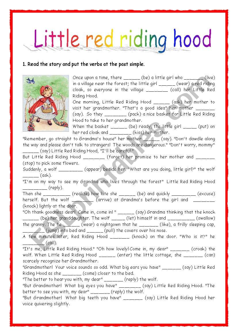 REVISING PAST SIMPLE: LITTLE RED RIDING HOOD