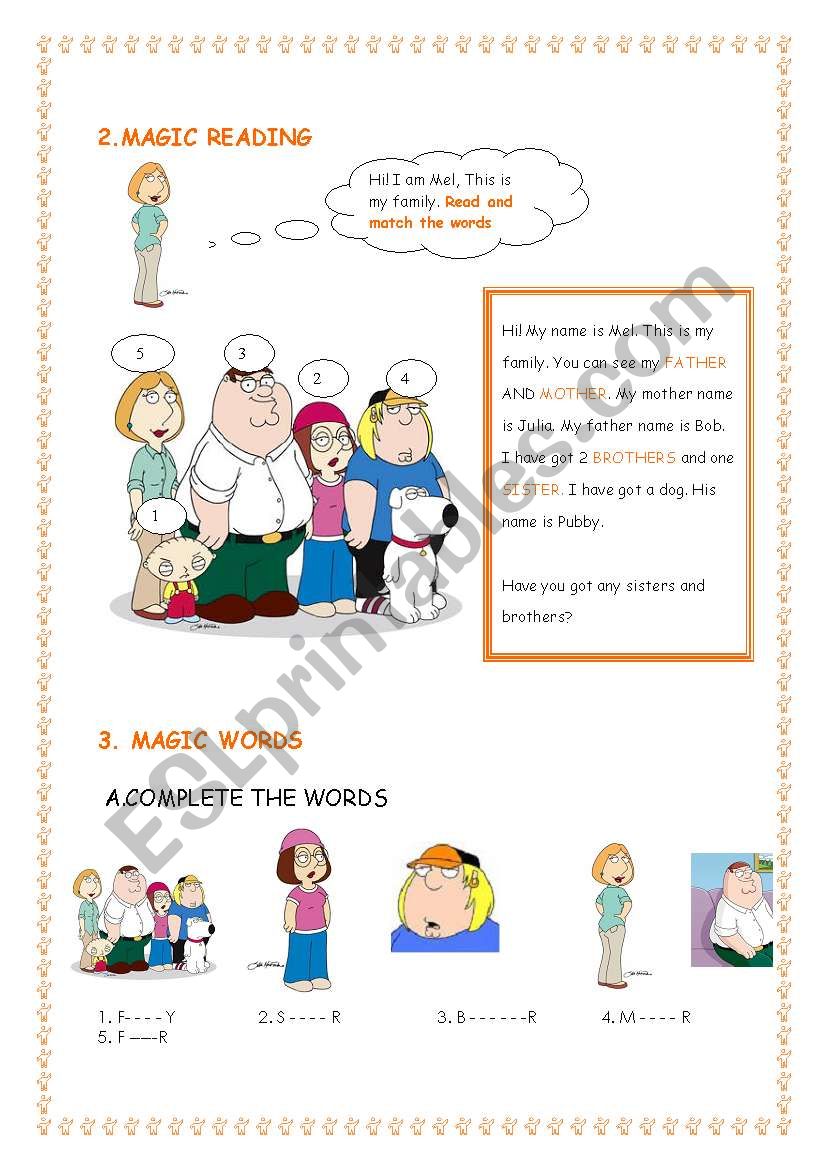 my family worksheet