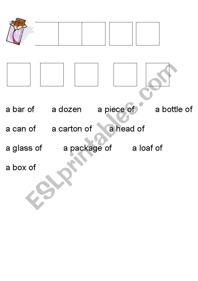 Uncountable food memory game worksheet