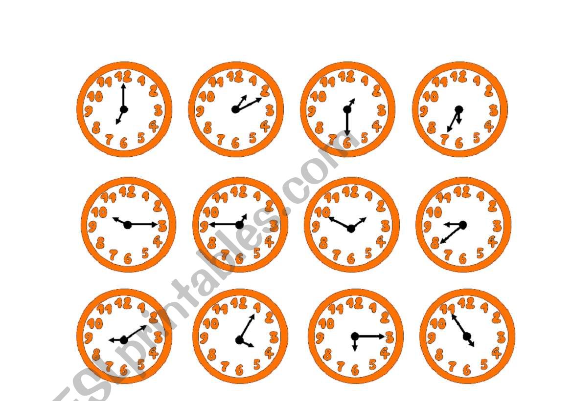 ORANGE CLOCKS worksheet