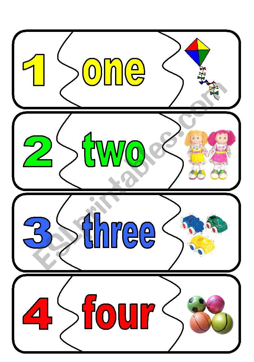 number flashcards worksheet