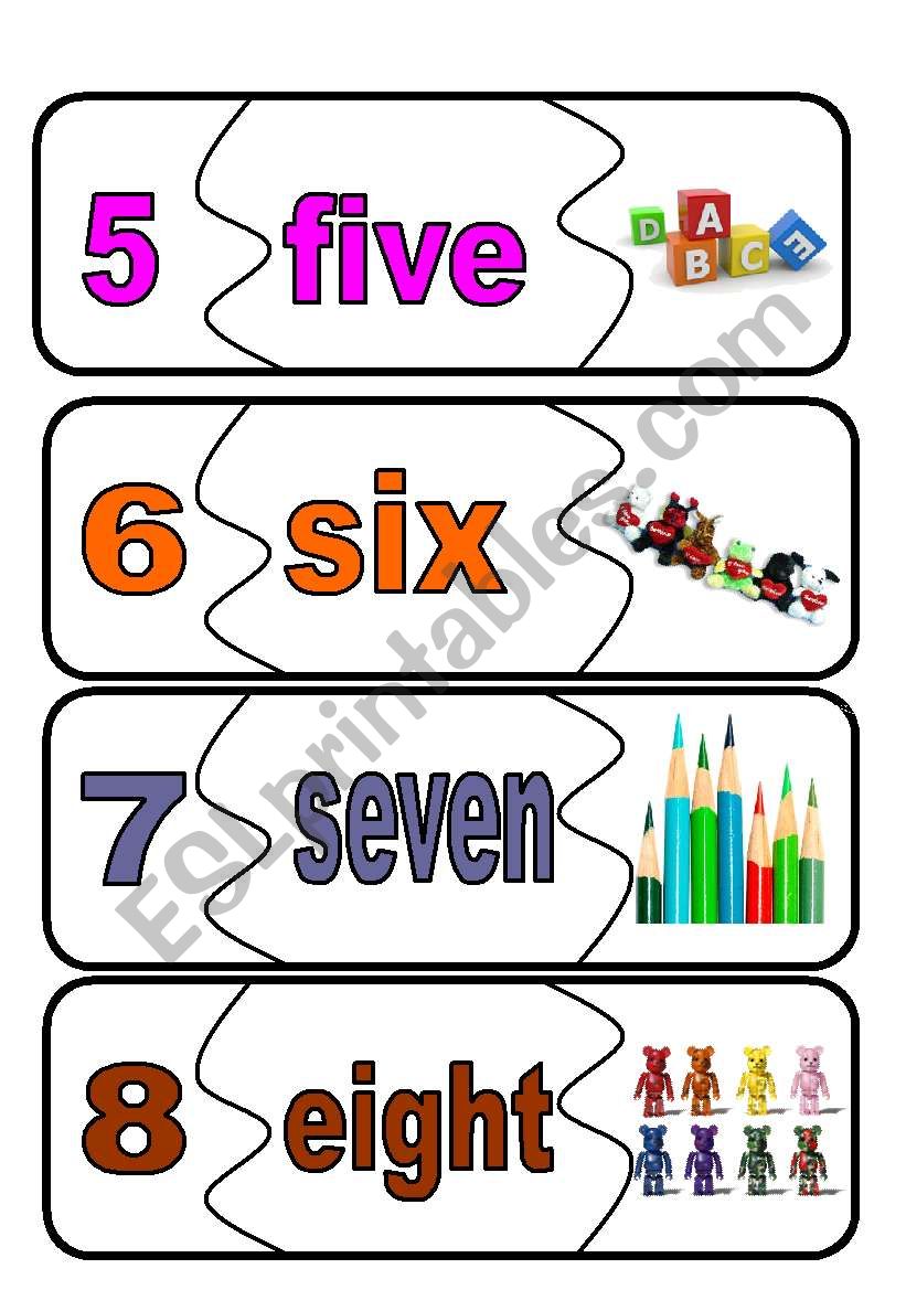 numbers flashcards worksheet