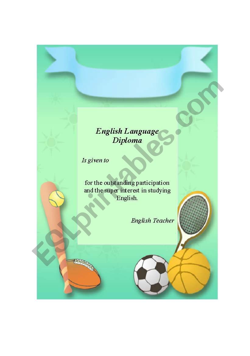 English Language Diploma worksheet