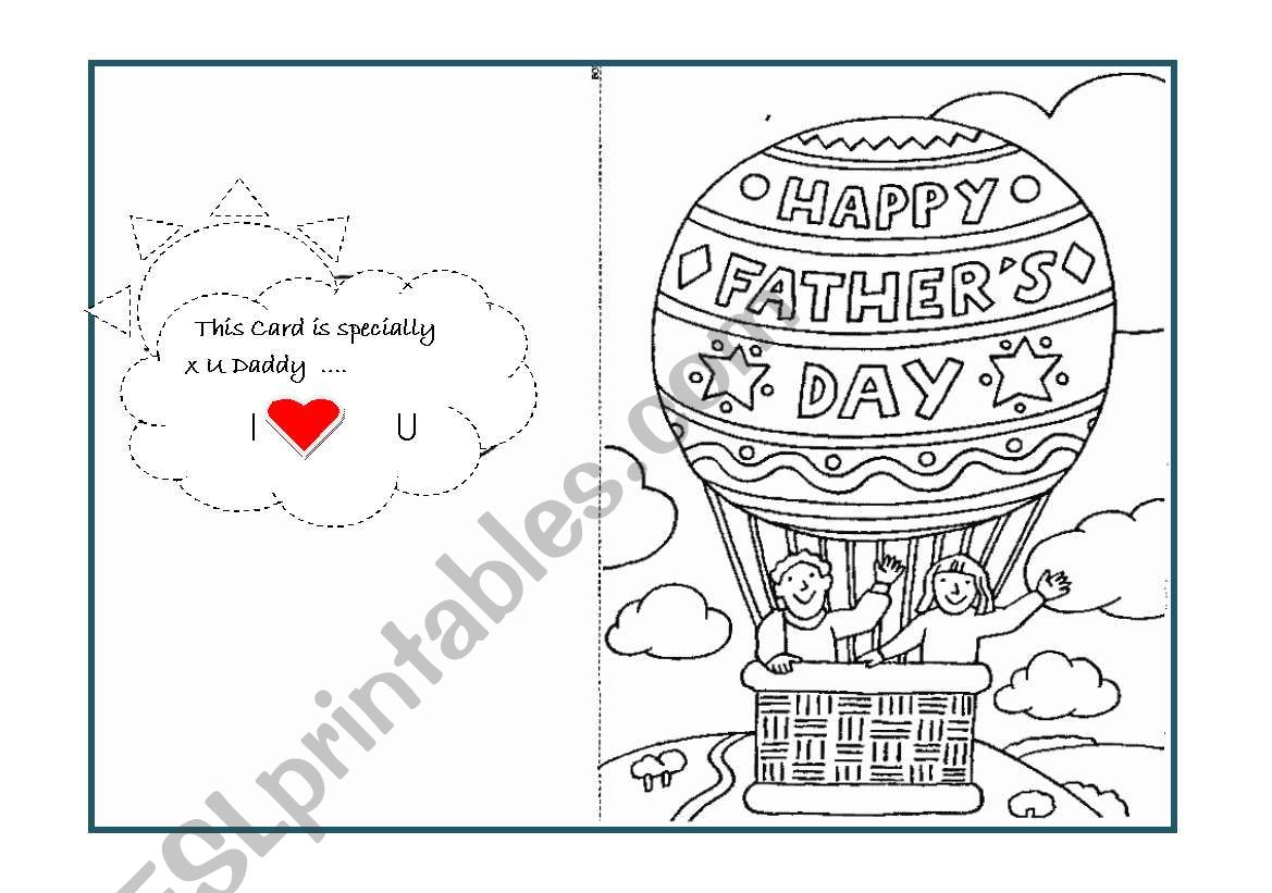 FATHERS DAY CARD worksheet