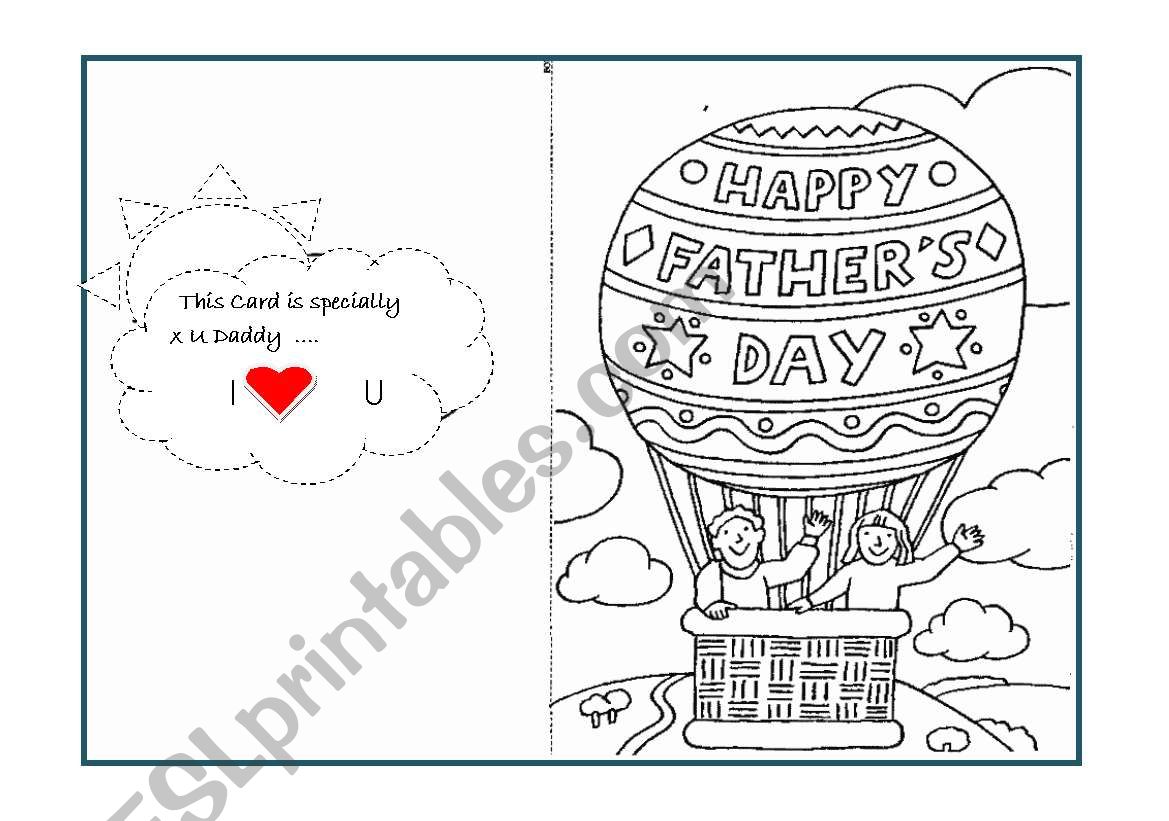 FATHERÂ´S DAY CARD worksheet