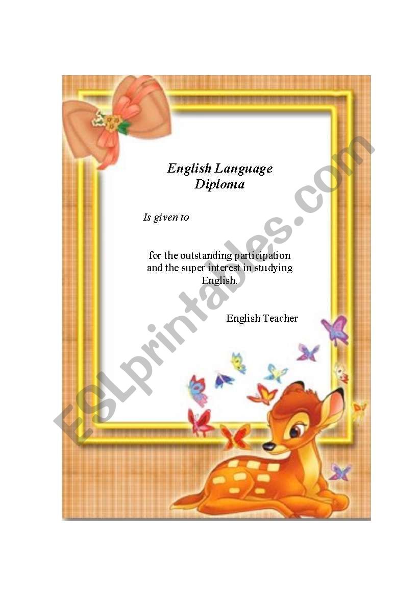 English Language Diploma worksheet