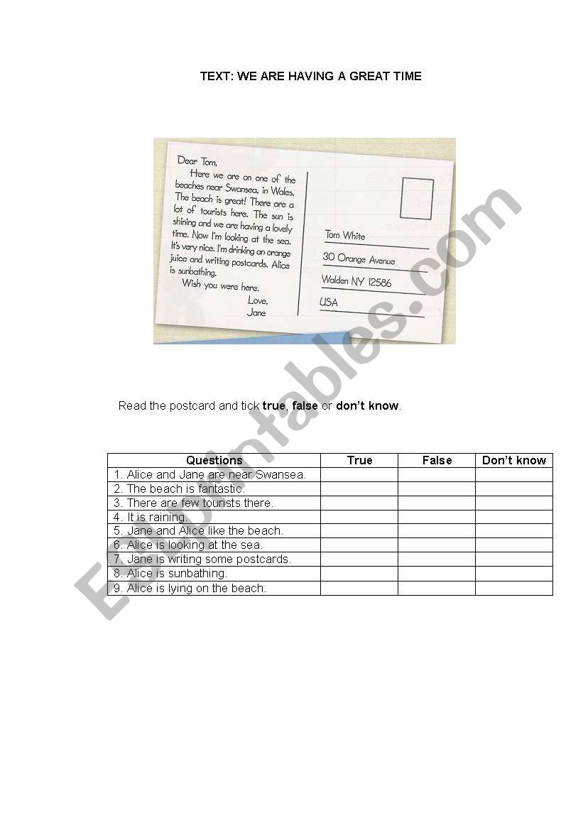 Text and exercises about Present Continuous