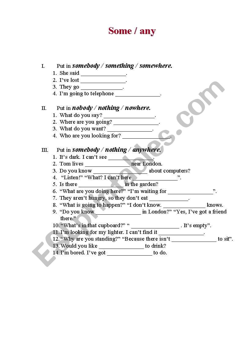 some/any worksheet