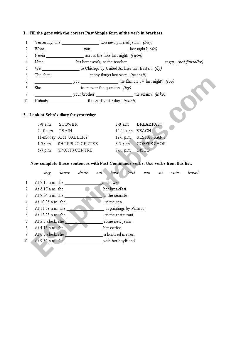 simple past or past continuous