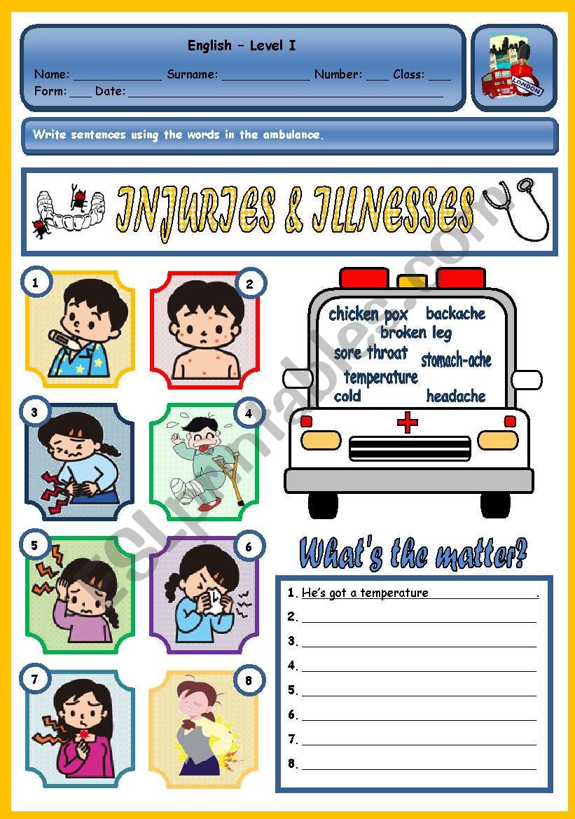 WHATÂ´S THE MATTER? worksheet