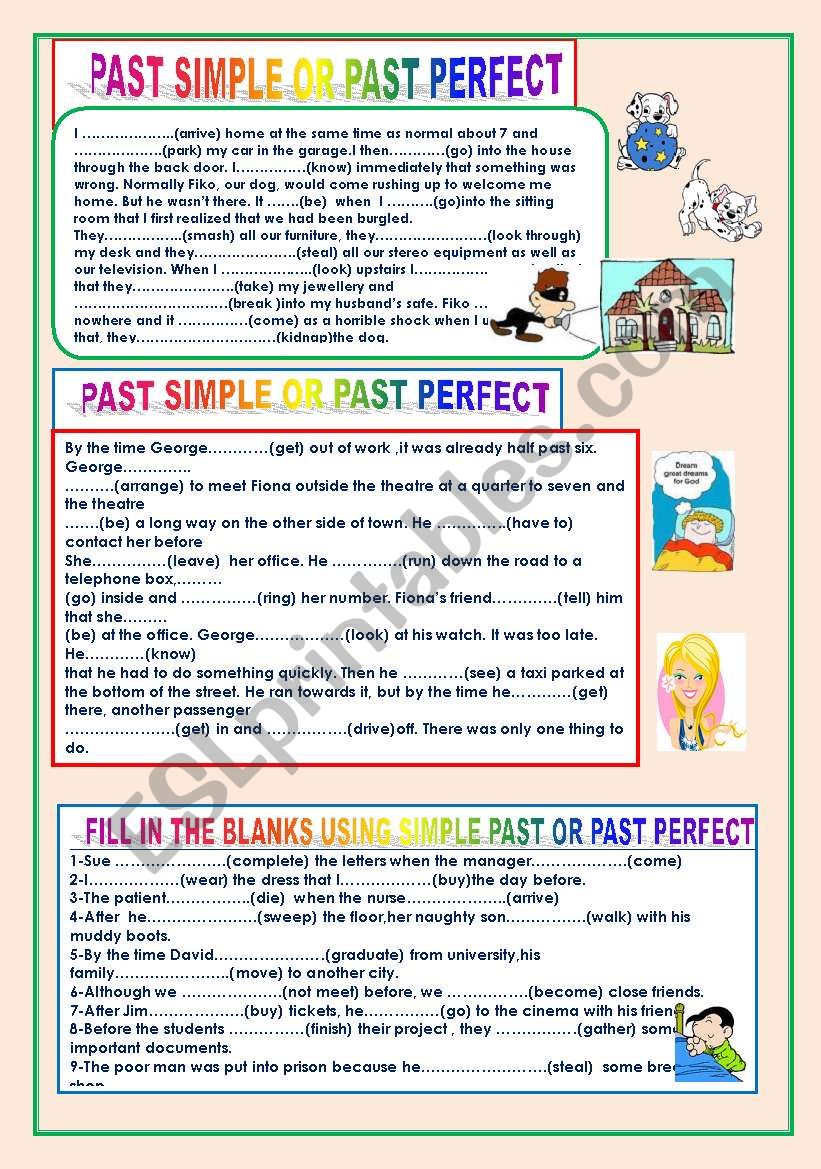 PAST PERFECT OR SIMPLE PAST worksheet