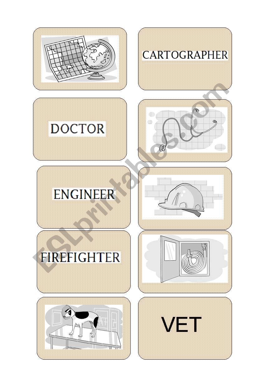 Occupation Memory Game or flashcards part 3