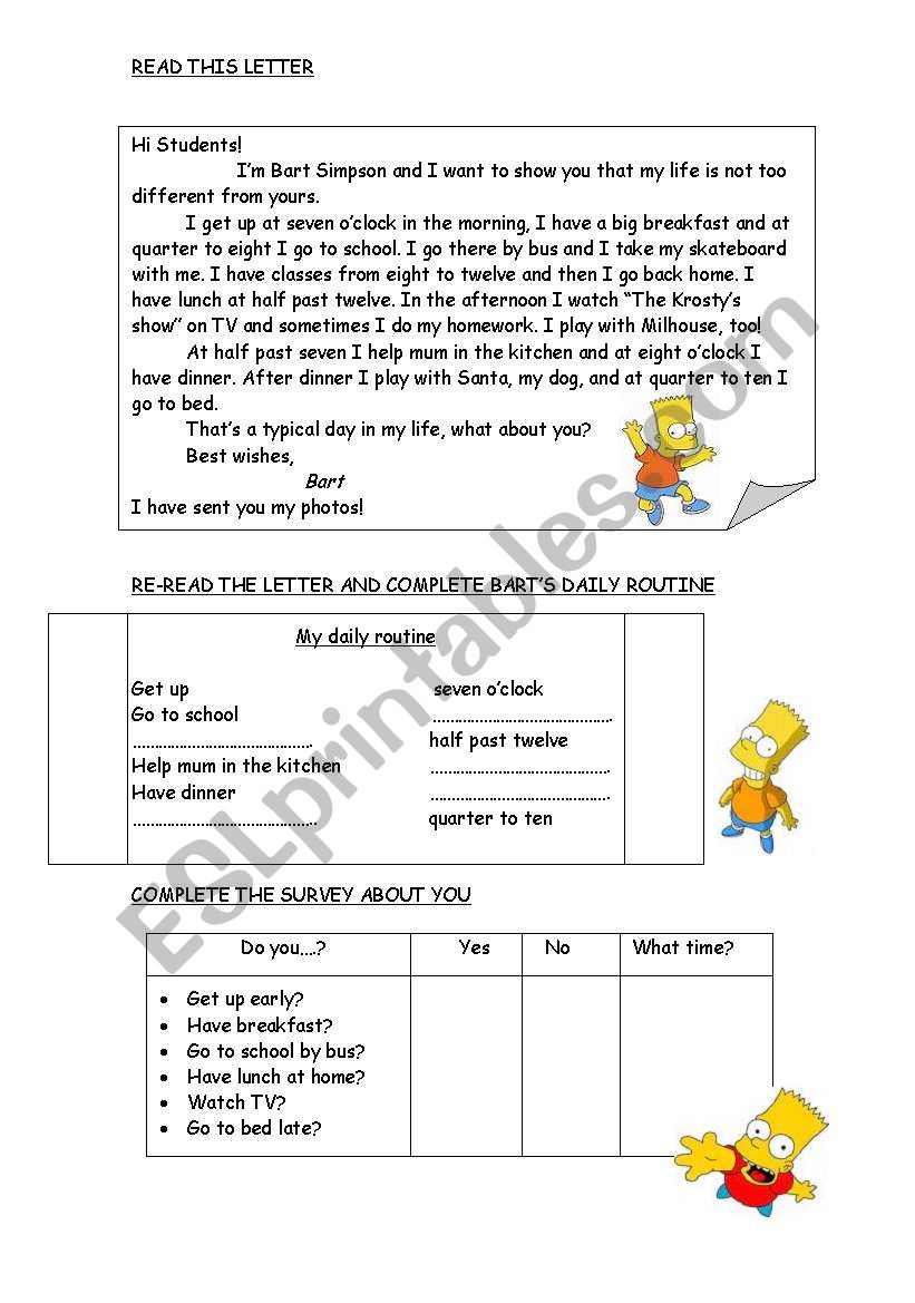 Routines- Simple Present tense