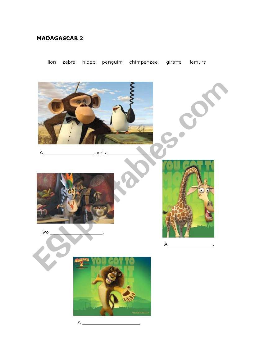 madagascar 2 worksheet