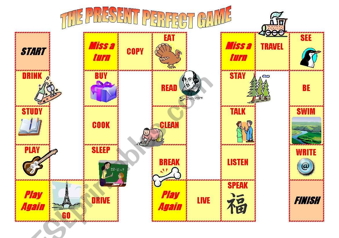 Present Perfect - Board Game worksheet