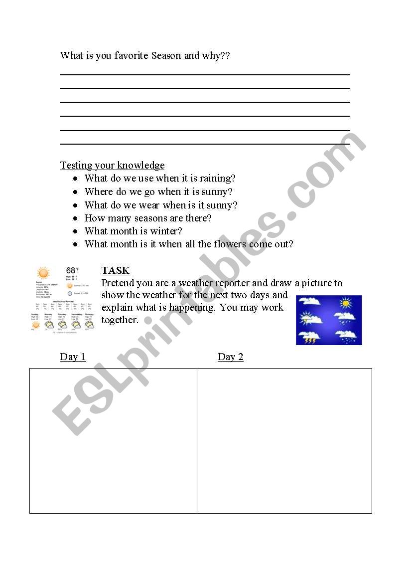 the weather worksheet