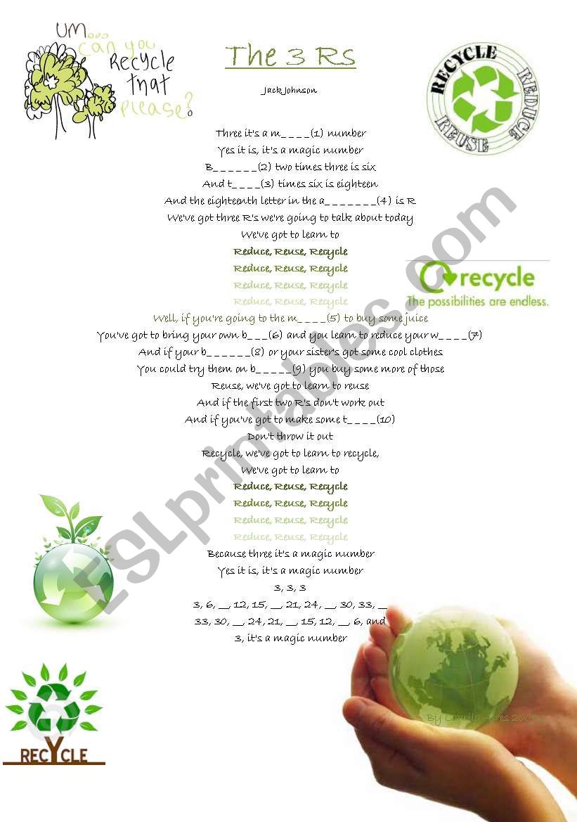 The 3 Rīs (song by Jack johnson) The 3 Rīs (song by Jack johnson)