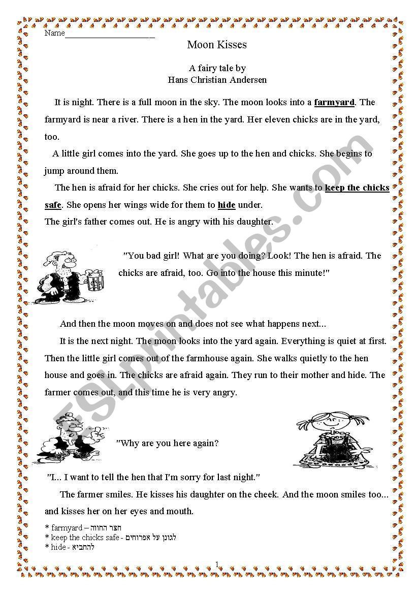 Moon Kisses worksheet