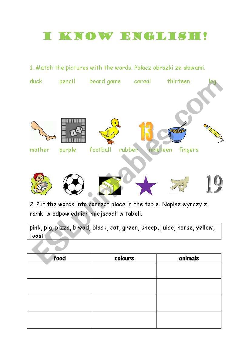revision worksheet