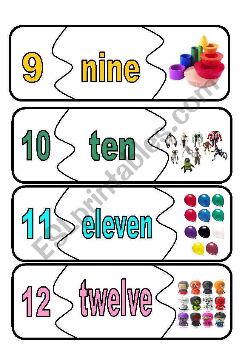 number flashcards worksheet