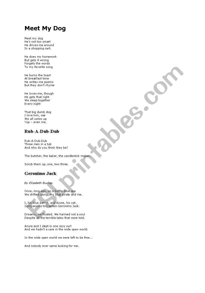 rhymes worksheet