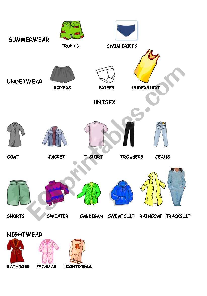 CLOTHES,part 2 worksheet