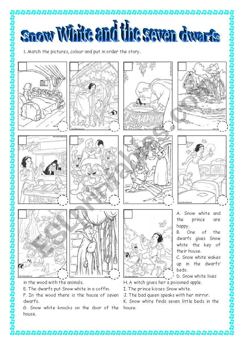 REVISING COLOURS: SNOW WHITE AND THE SEVEN DWARFS