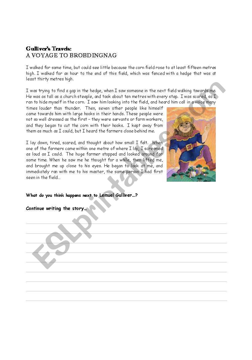 Gulliver´s Travels writing exercise