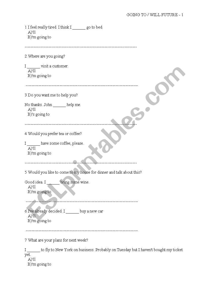 future worksheet