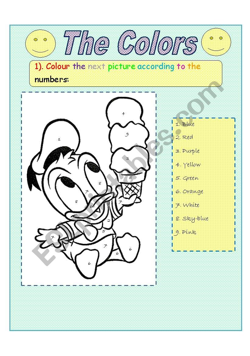 Colour the picture according to the numbers