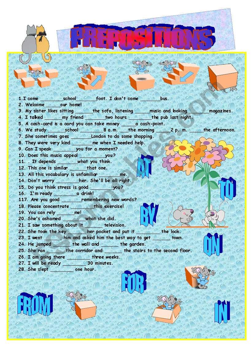 PREPOSITIONS worksheet