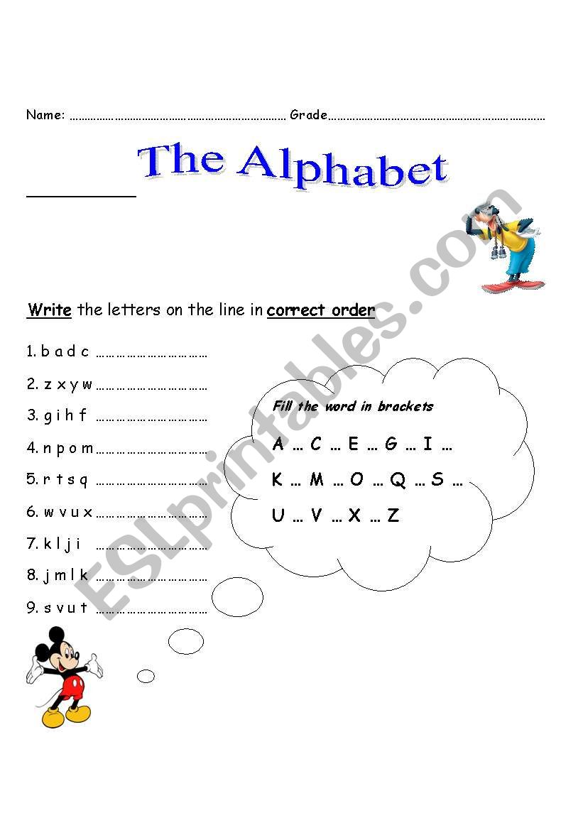 The Alphabet worksheet