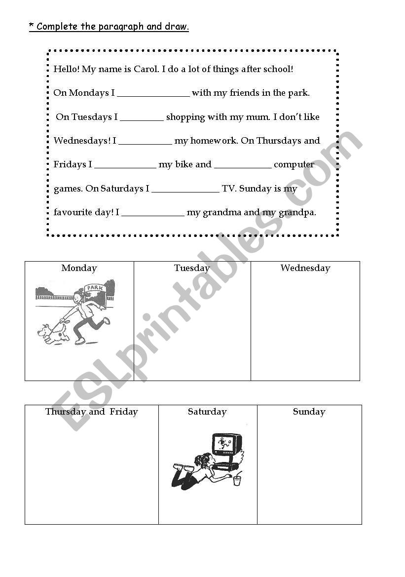 My week! worksheet