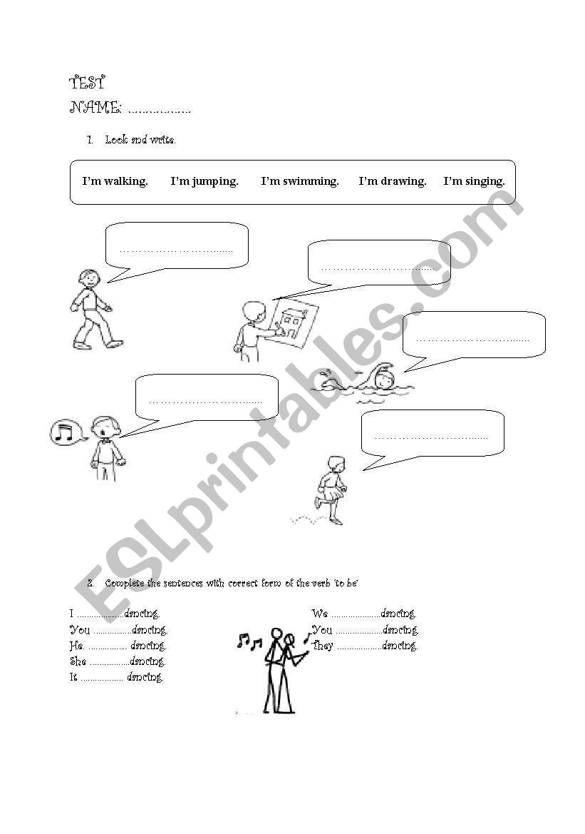 Present Continuous tense worksheet